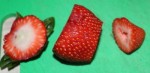 The cut strawberry.